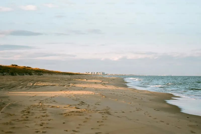 Aerial of a Florida barrier island between the Atlantic and the Indian River Lagoon